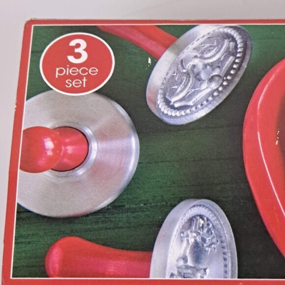 Nordic Ware Yuletide Cookie Stamps Set of 3 Heavy Cast Aluminum EUC - Picture 11 of 14